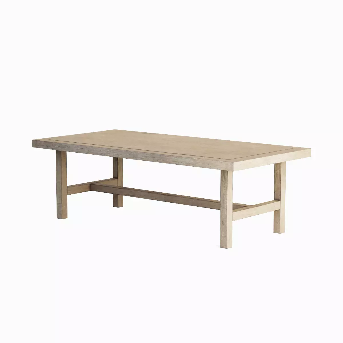 Long Wood Table 03 Low-poly 3D model_1