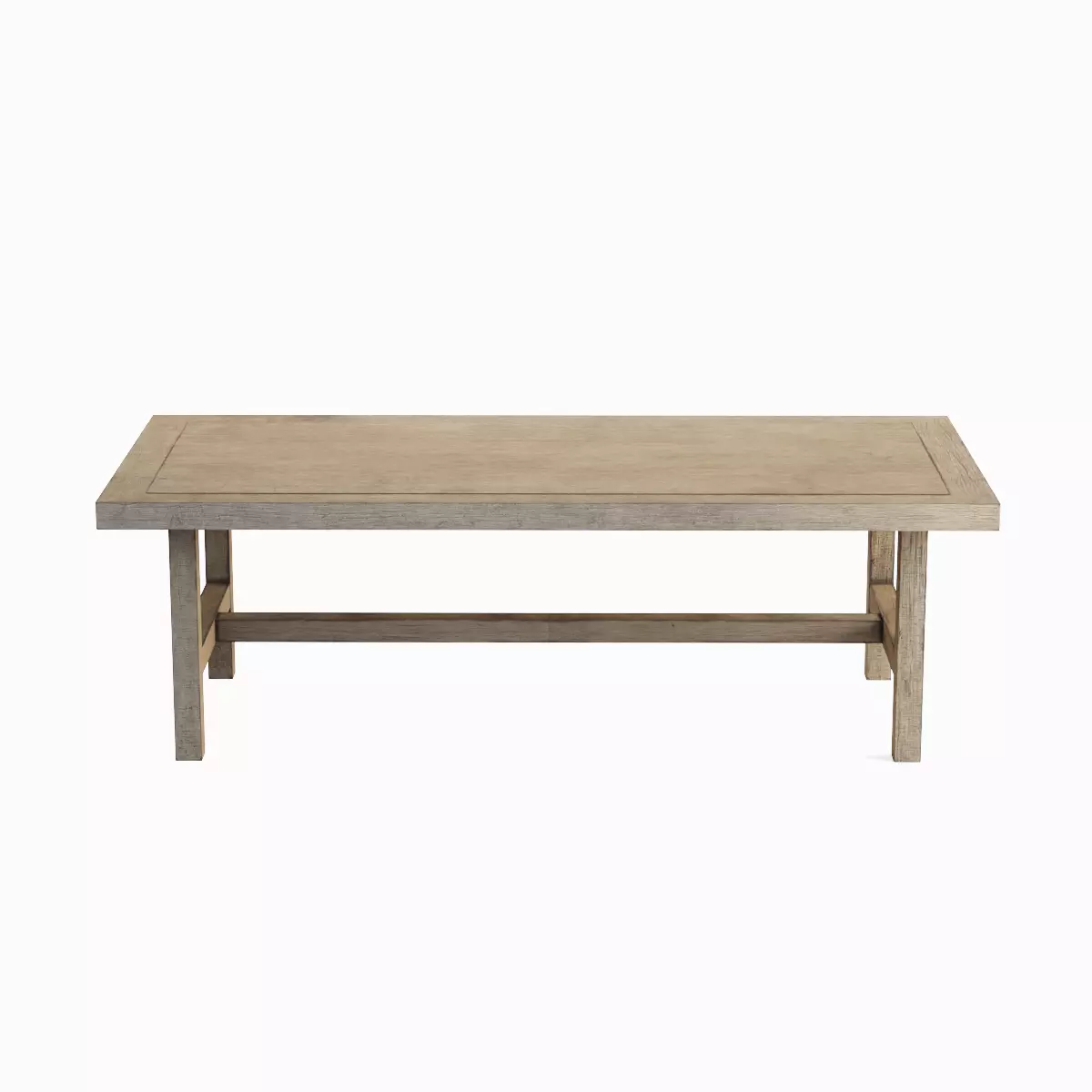 Long Wood Table 03 Low-poly 3D model_2