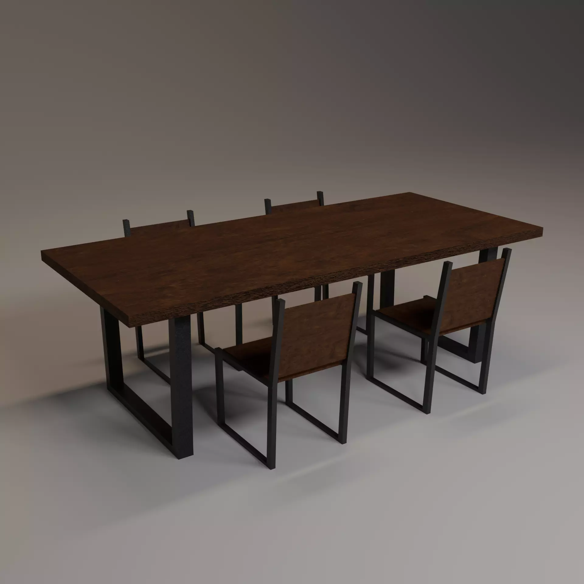 Furniture set Low-poly 3D model_10