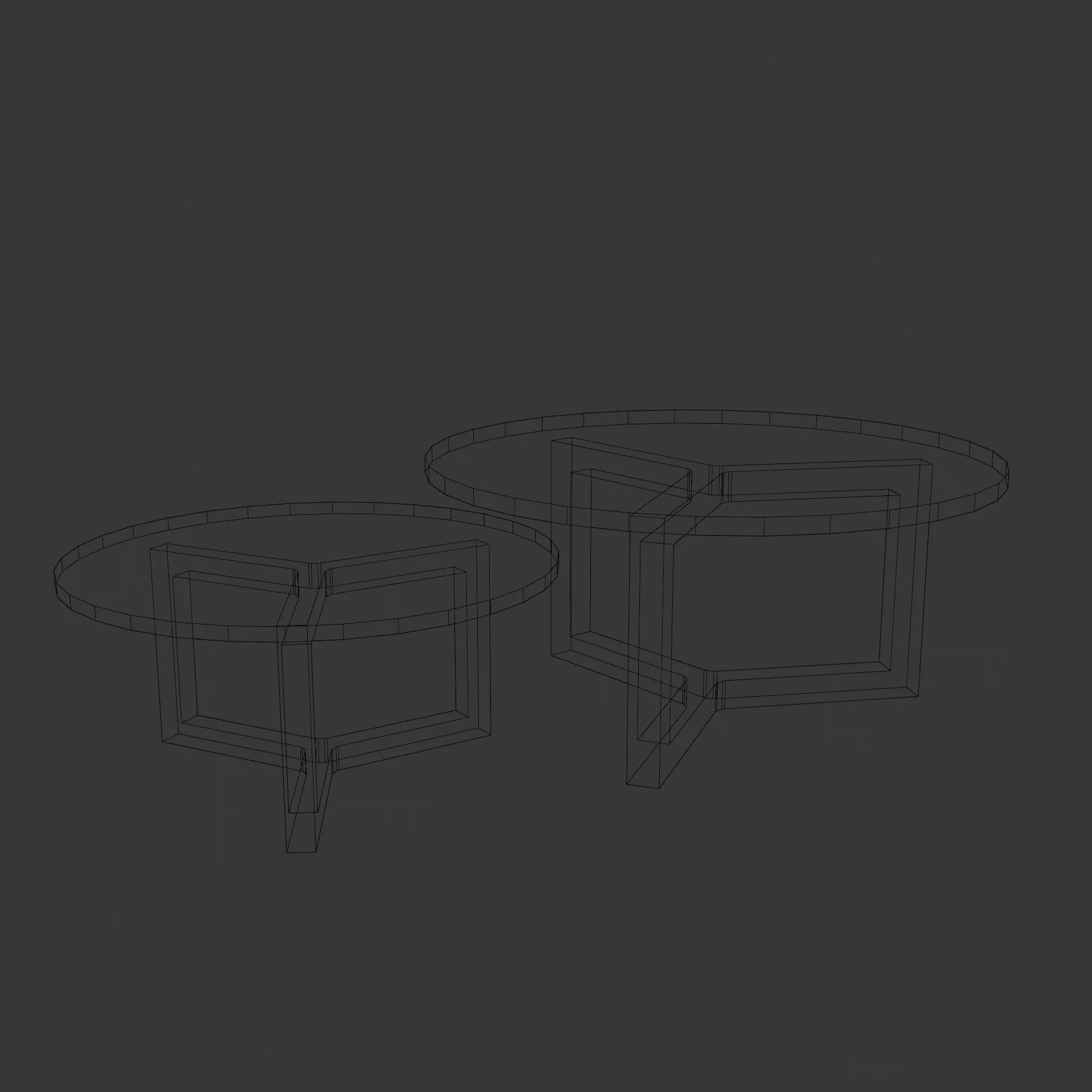 Furniture set Low-poly 3D model_4