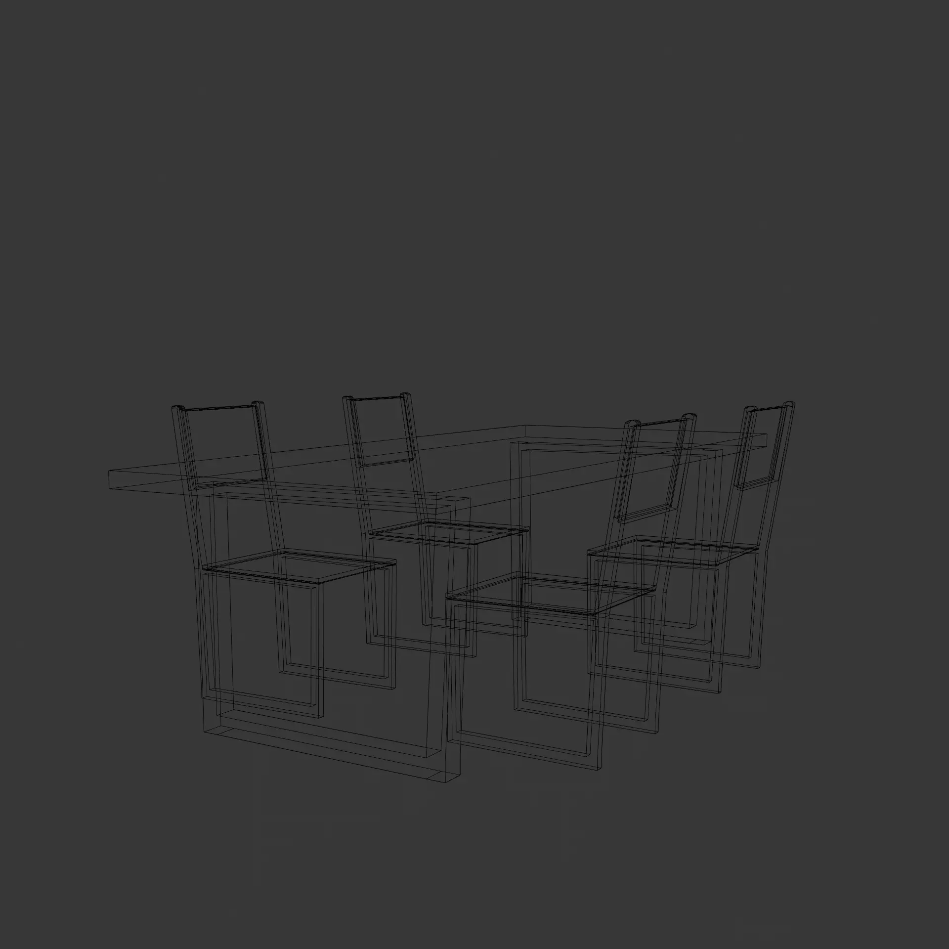 Furniture set Low-poly 3D model_7