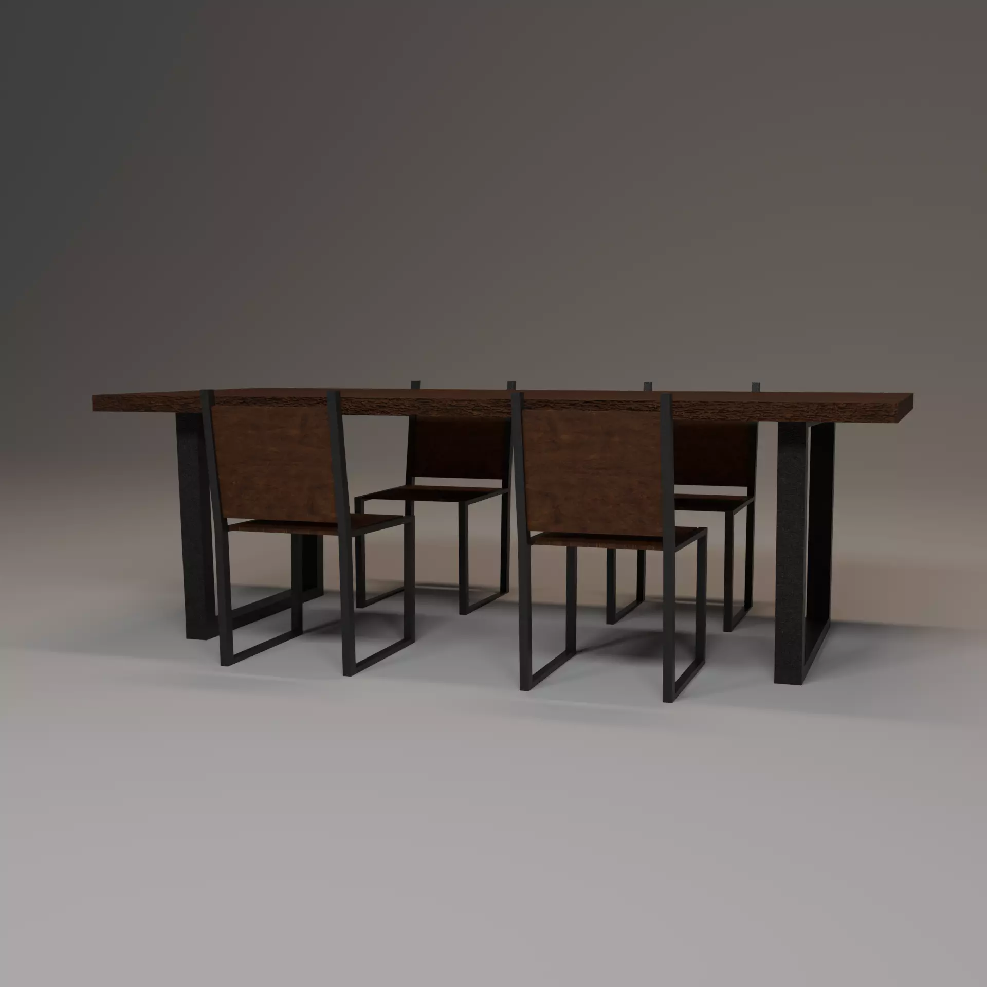 Furniture set Low-poly 3D model_9