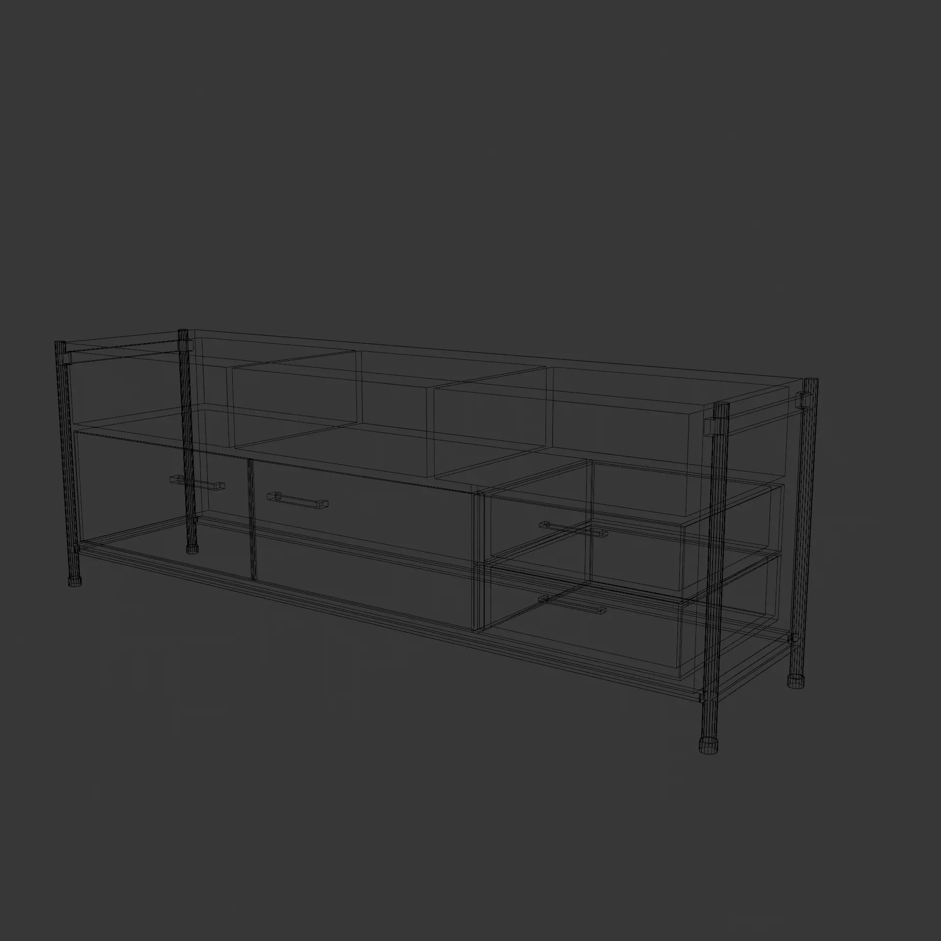 Furniture set Low-poly 3D model_18