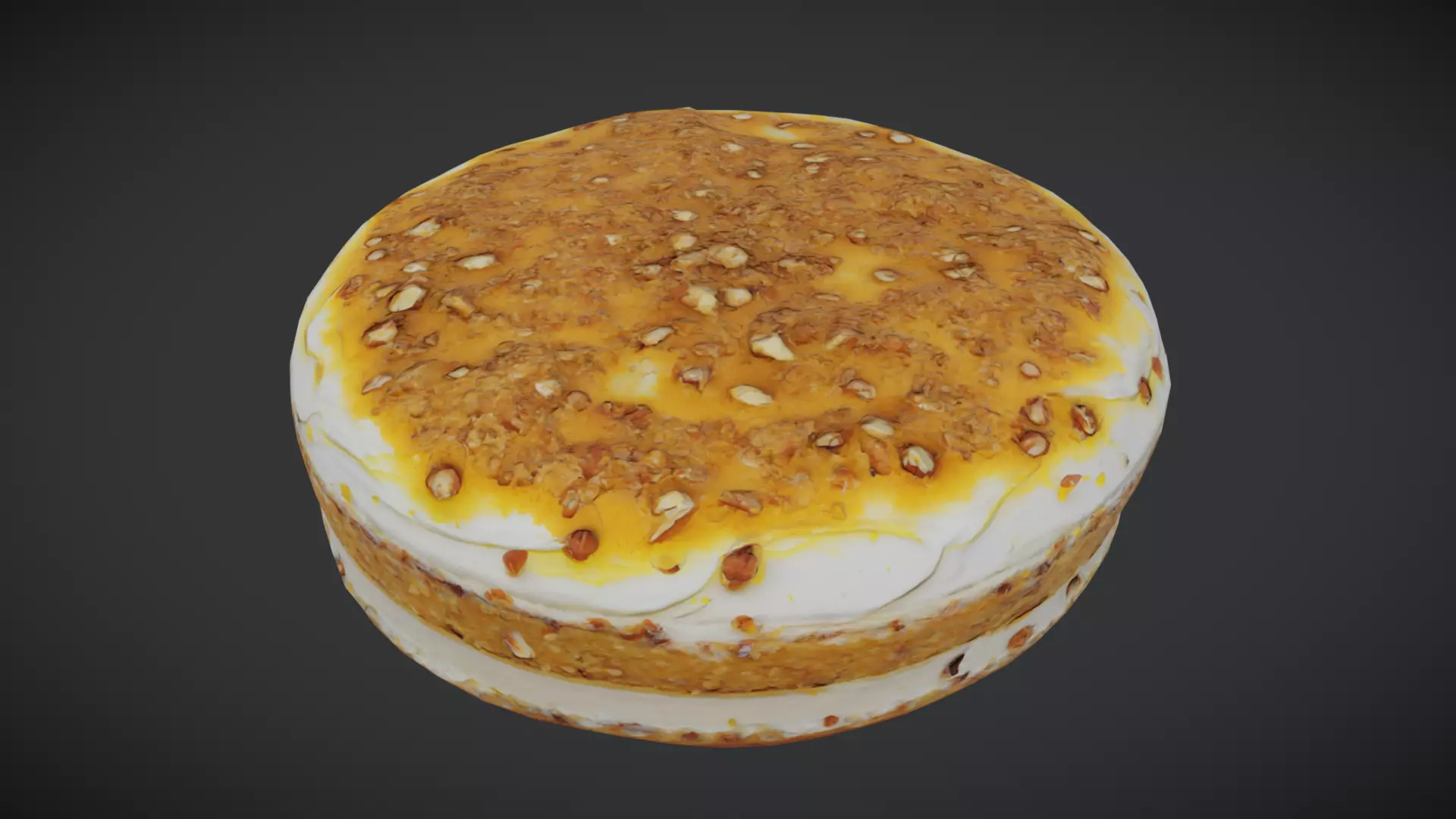 Honey Cake Low-poly 3D model_0