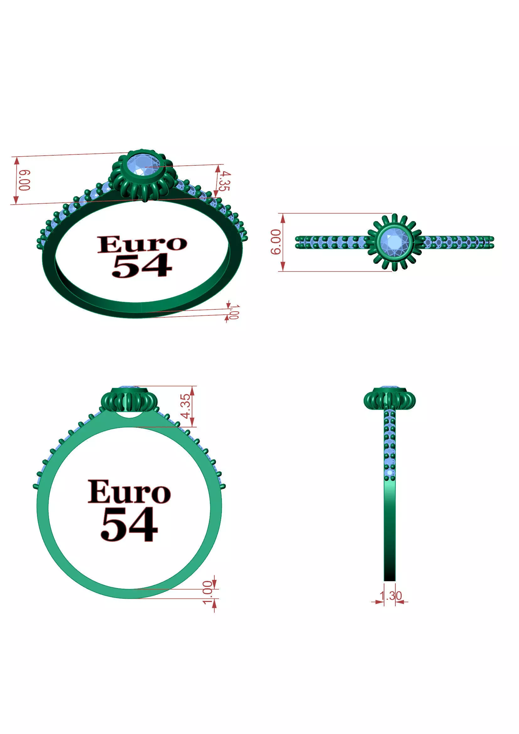 Sunburst Halo Diamond Ring - Elegant 14K Gold Fine Jewellery 3D print model_12