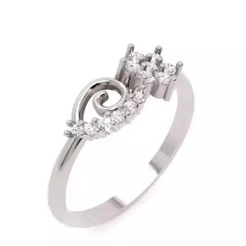 Spiral Cluster Diamond Ring - Modern 14K Gold Fine Jewellery 3D print model Spiral Cluster Diamond Ring - Modern 14K Gold Fine Jewellery 3D print model