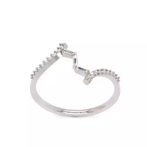 V-Shaped Baguette Diamond Ring - Modern 14K Gold Fine Jewellery