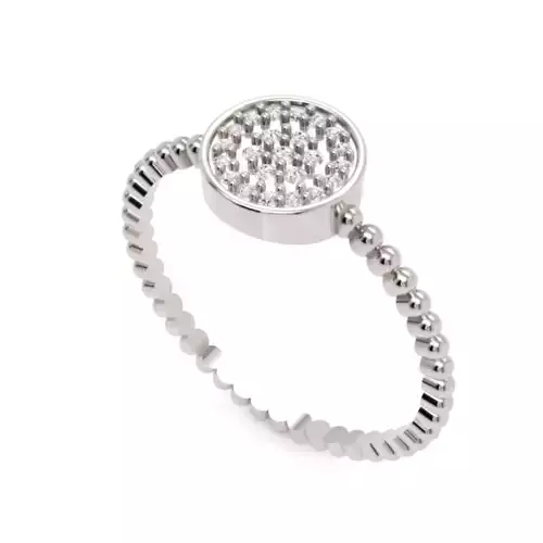 Beaded Circle Diamond Ring  - 14K Gold Fine Jewellery 3D print model Beaded Circle Diamond Ring  - 14K Gold Fine Jewellery 3D print model