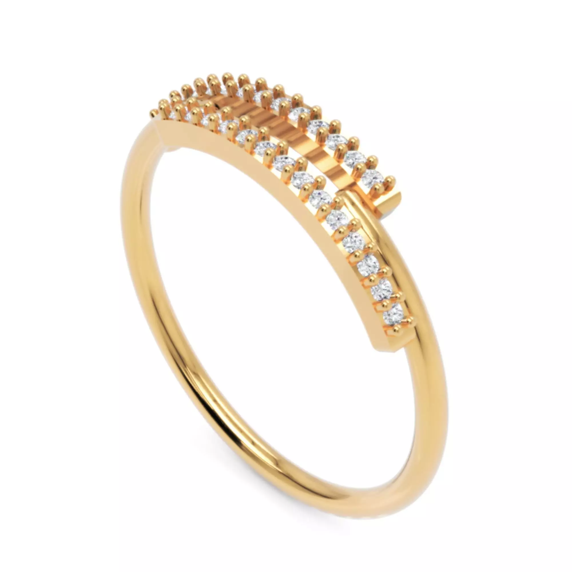 Double Row Diamond Band - Elegant Fine Jewellery Model 3D print model_1