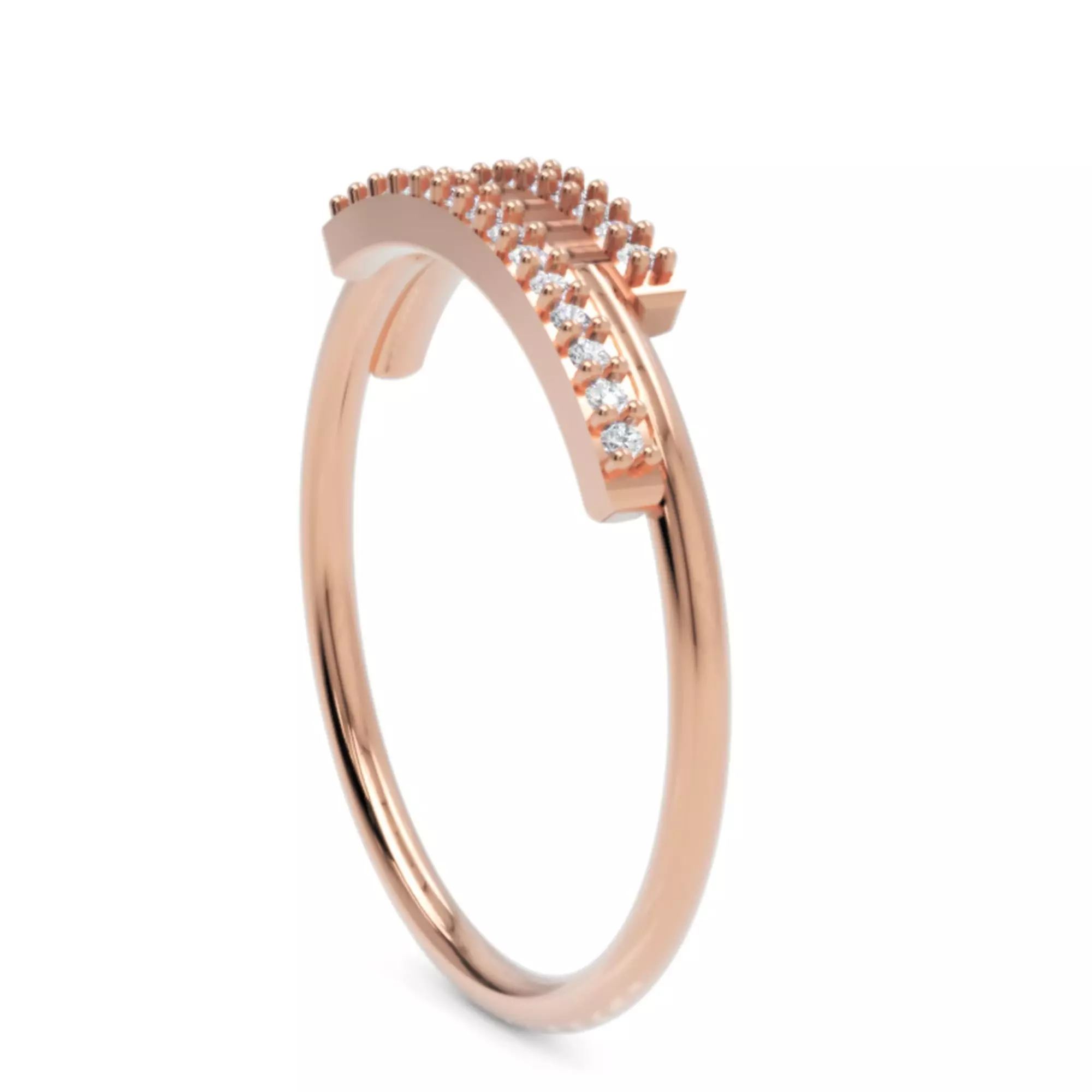 Double Row Diamond Band - Elegant Fine Jewellery Model 3D print model_4