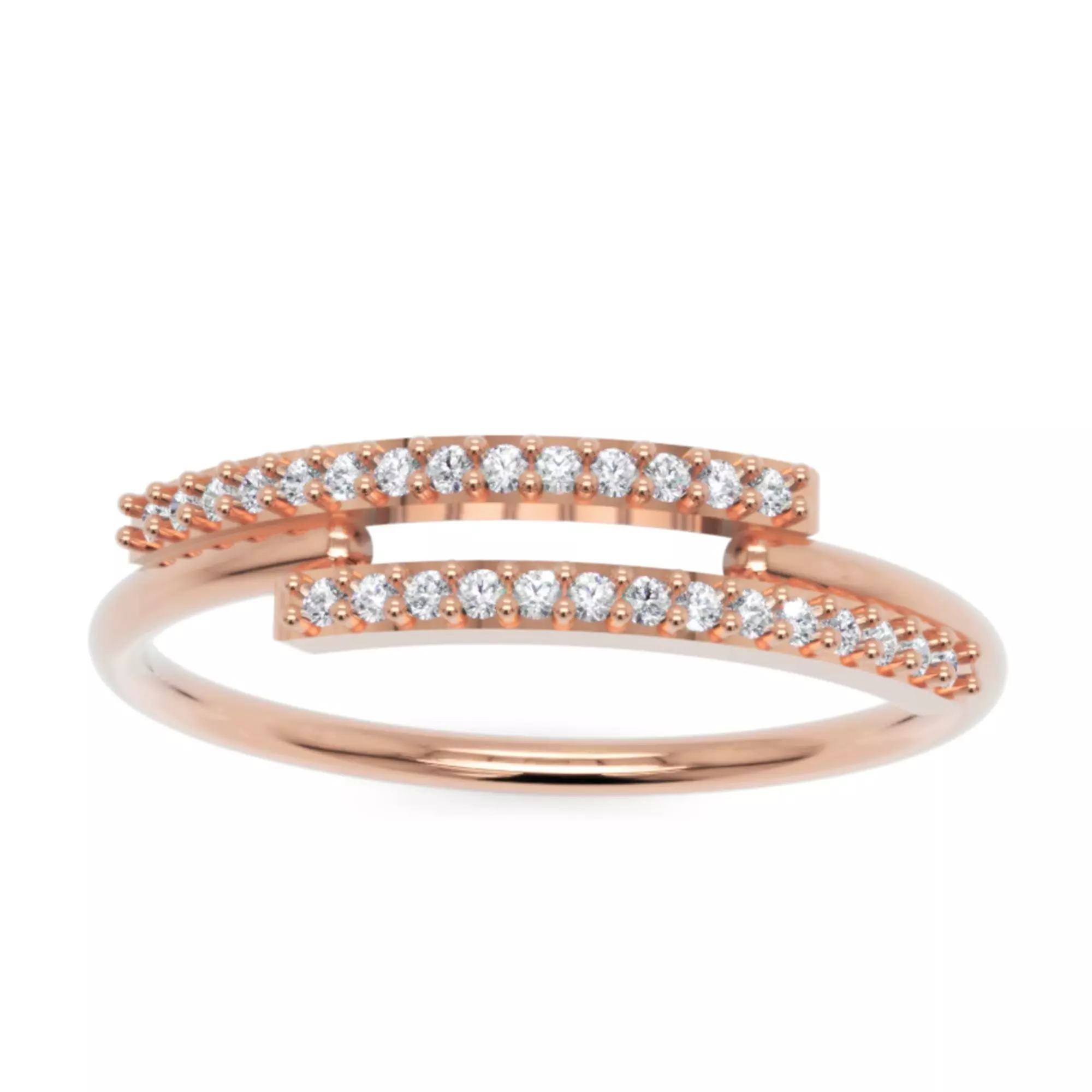 Double Row Diamond Band - Elegant Fine Jewellery Model 3D print model_3