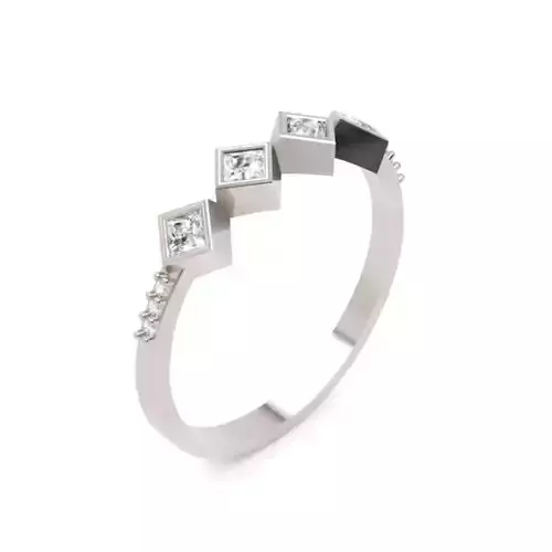 Princess Cut Geometric Ring - Modern Fine Jewellery Model 3D print model Princess Cut Geometric Ring - Modern Fine Jewellery Model 3D print model
