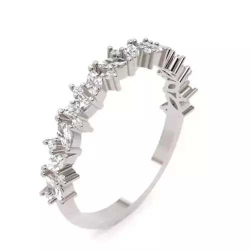 Marquise - Round Diamond Band - Refined Jewellery Model 3D print model