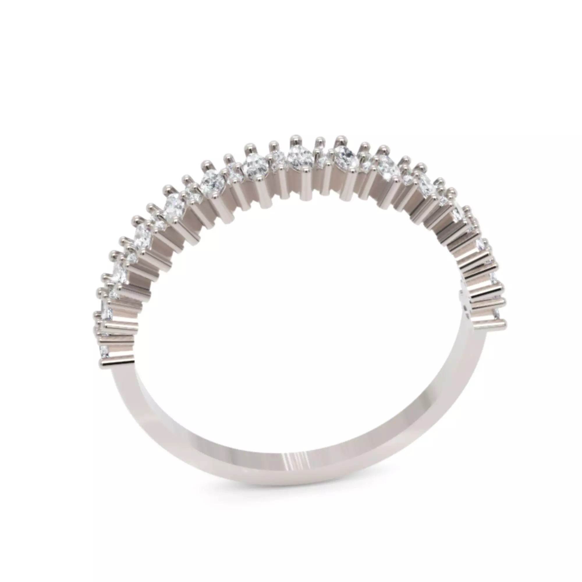 Marquise and Round Diamond Band - Fine Jewellery Model 3D print model_1