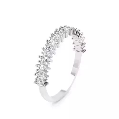 Marquise and Round Diamond Band - Fine Jewellery Model 3D print model