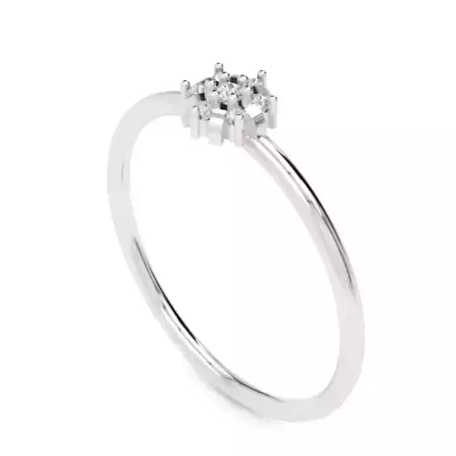 Classic Cluster Diamond Ring - 14K Gold Fine Jewellery 3D Model 3D print model