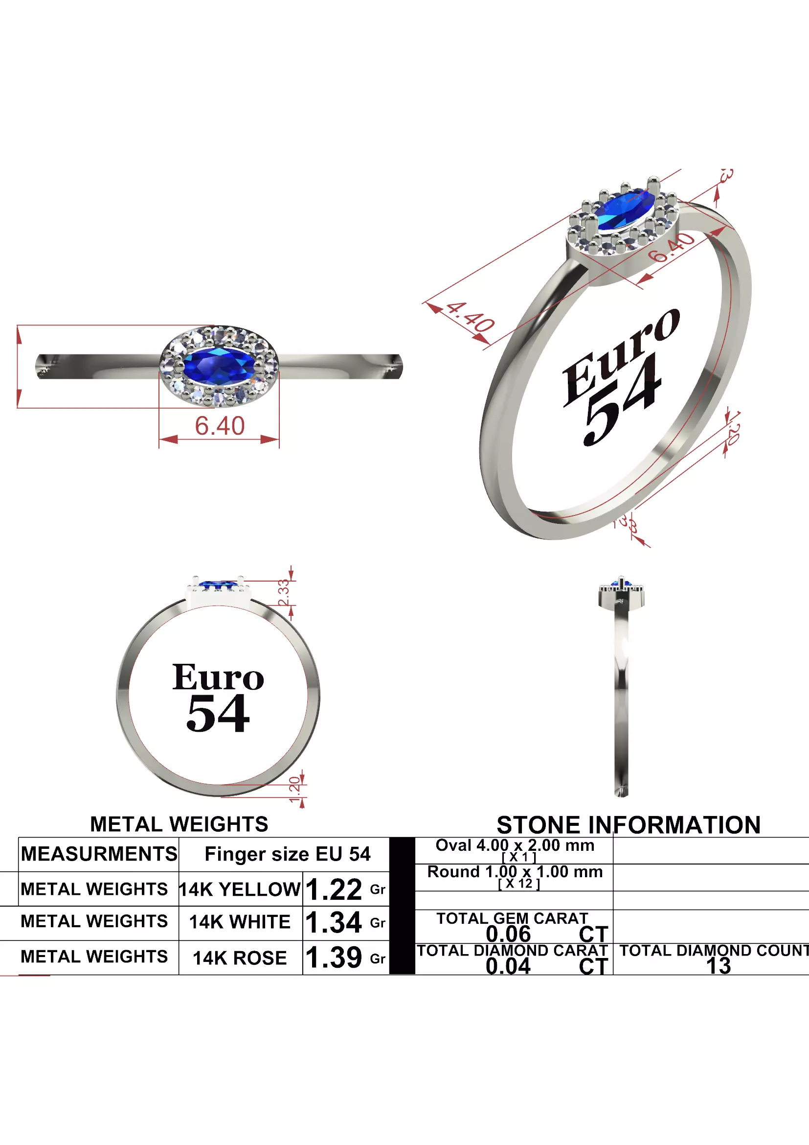Oval Halo Diamond Ring - Minimal 14K Gold Fine Jewellery 3D print model_7