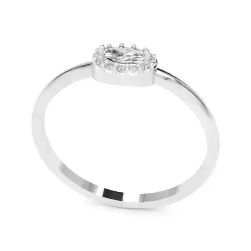 Oval Halo Diamond Ring - Minimal 14K Gold Fine Jewellery 3D print model Oval Halo Diamond Ring - Minimal 14K Gold Fine Jewellery 3D print model