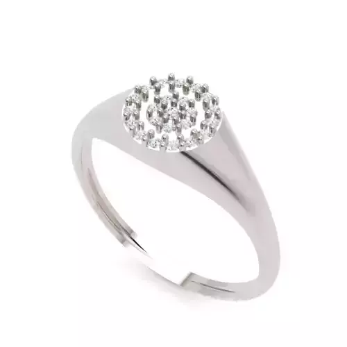 Halo Signet Diamond Ring - 14K Gold Modern Fine Jewellery 3D print model Halo Signet Diamond Ring - 14K Gold Modern Fine Jewellery 3D print model