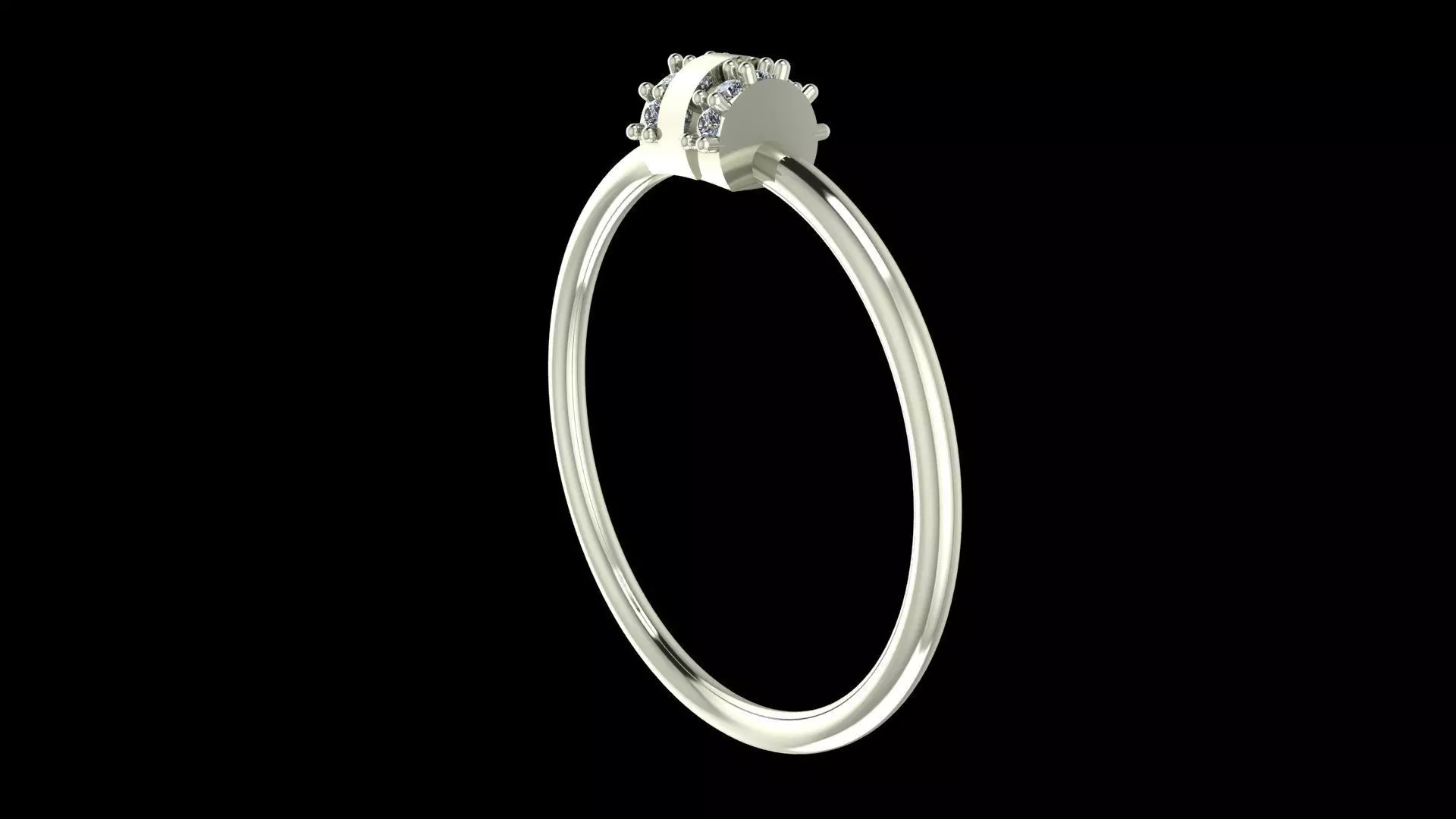 Double Row Diamond Band - 14K Modern Gold Fine Jewellery 3D print model_8