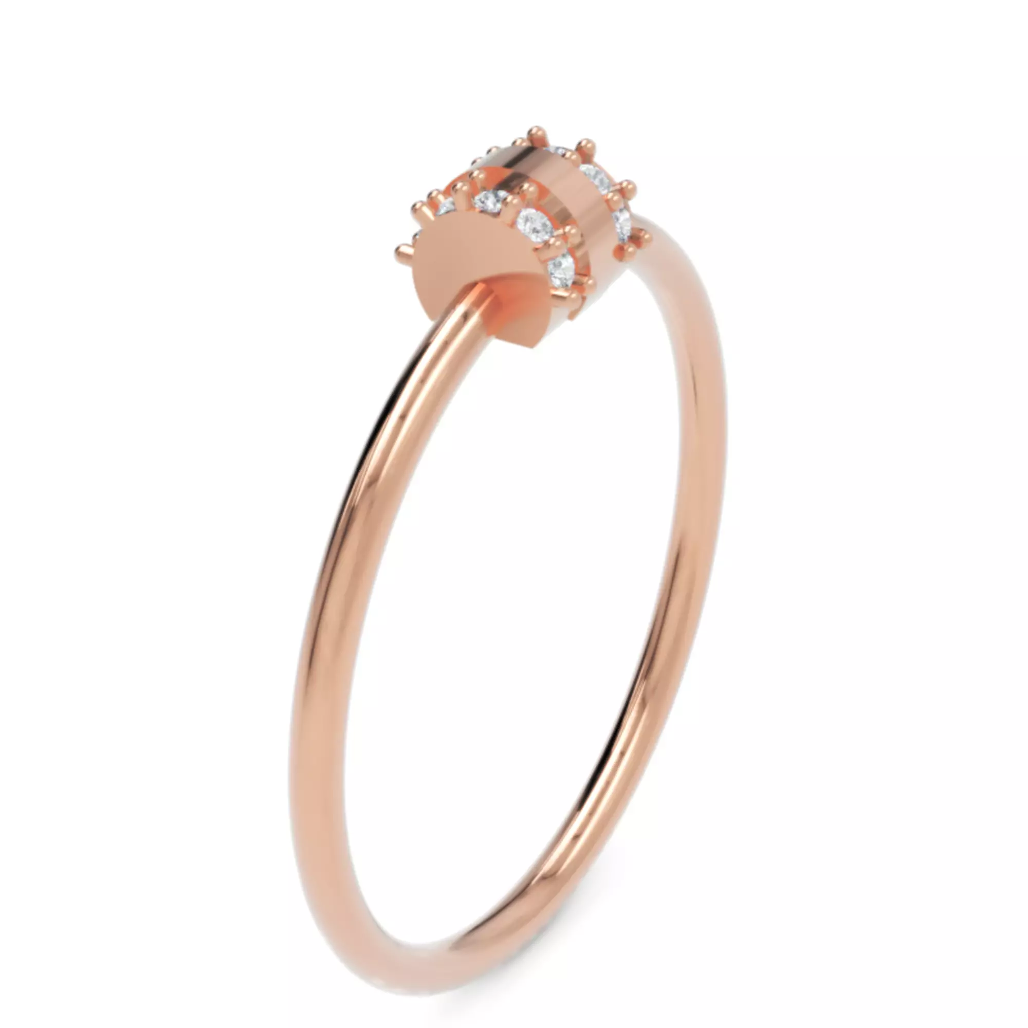 Double Row Diamond Band - 14K Modern Gold Fine Jewellery 3D print model_6