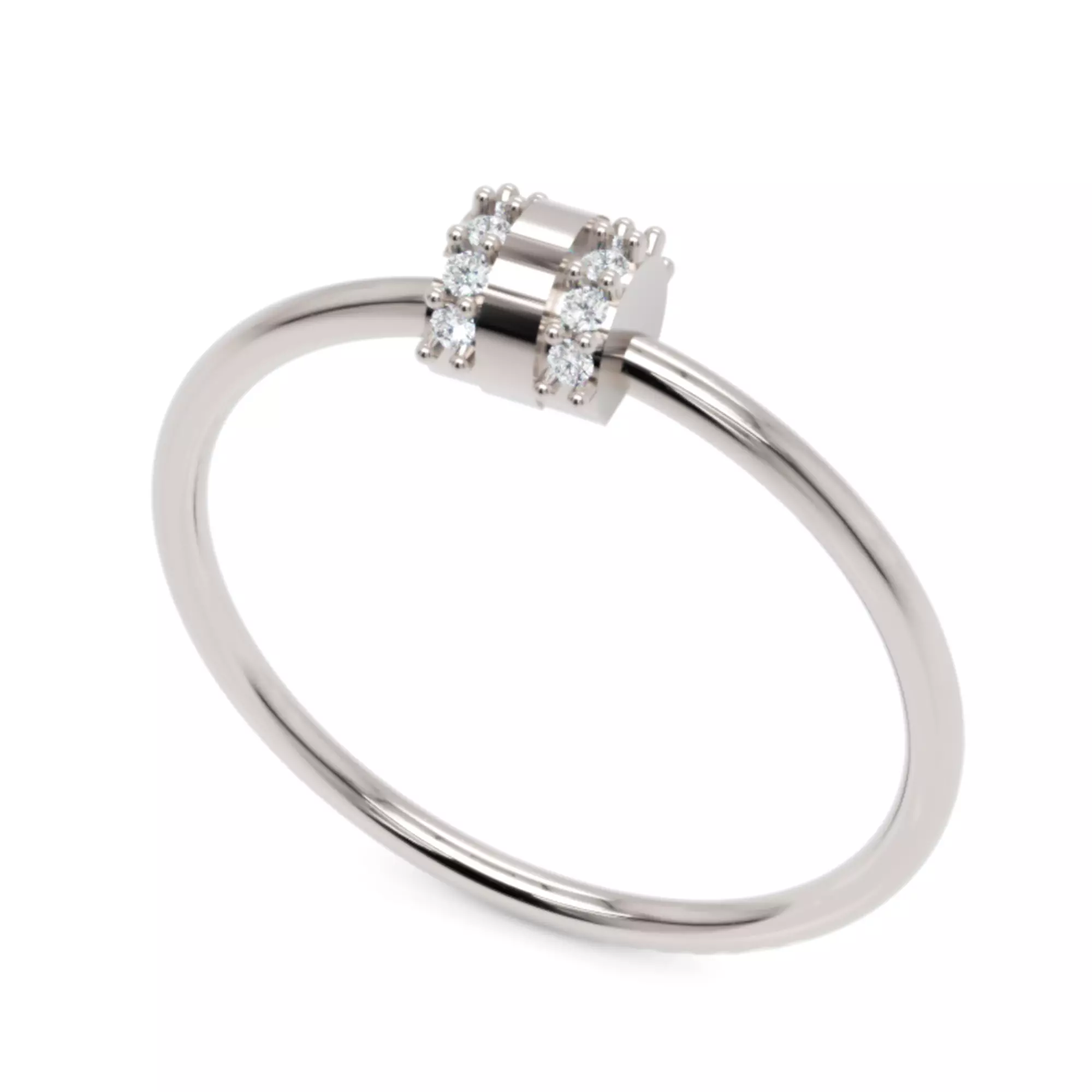 Double Row Diamond Band - 14K Modern Gold Fine Jewellery 3D print model_1