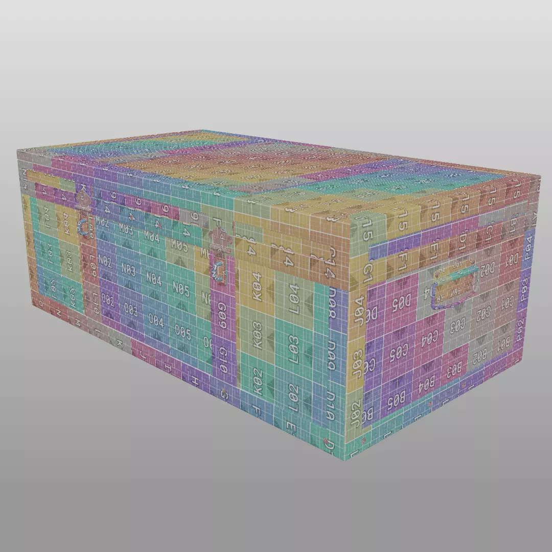 Vintage old chest Low-poly 3D model_5