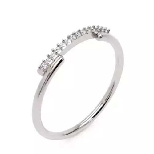 Minimal Diamond Half Eternity Ring - Elegant Jewellery Model