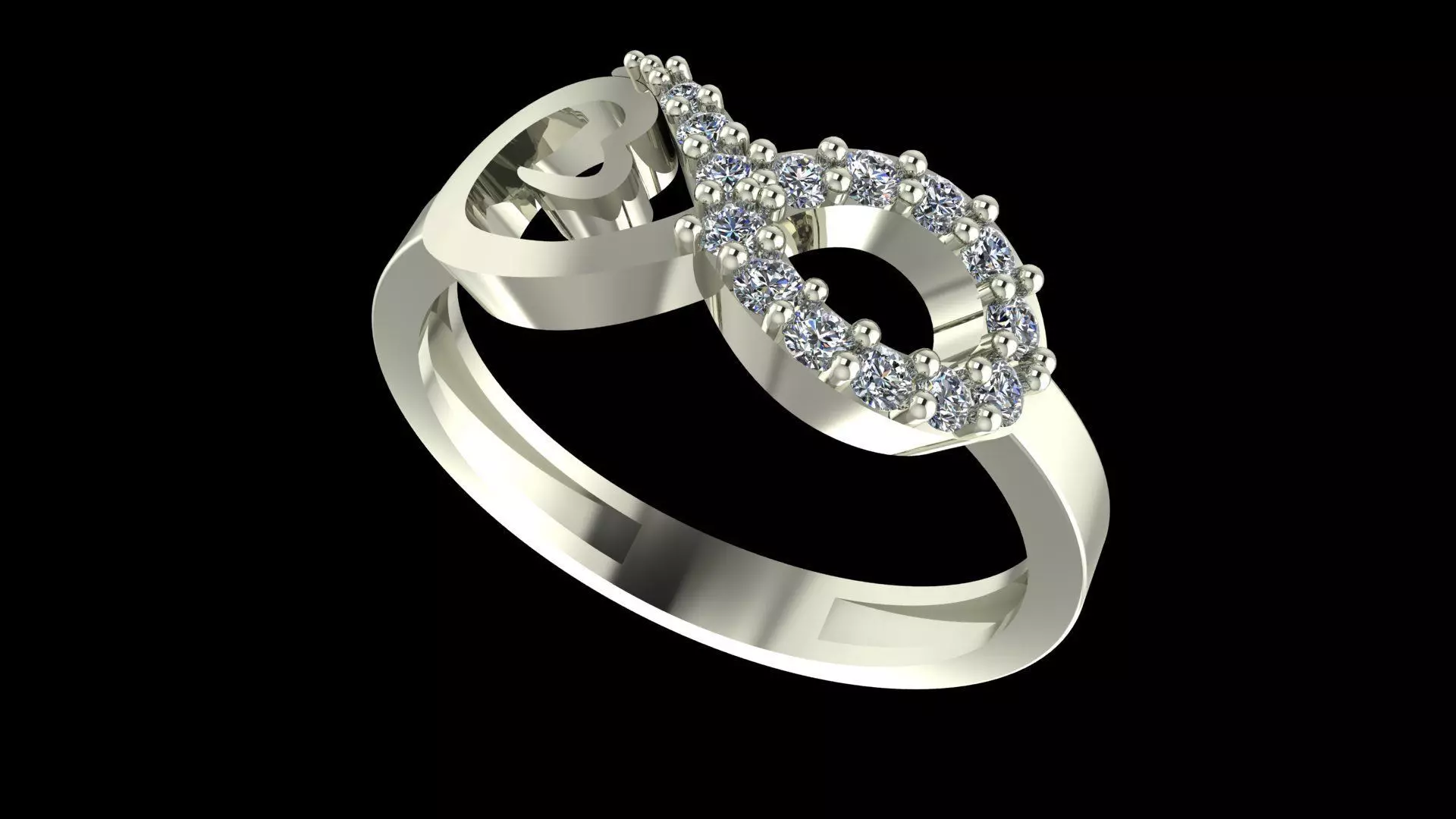 Infinity Diamond Ring - Elegant 14K Gold Fine Jewellery 3D print model_8