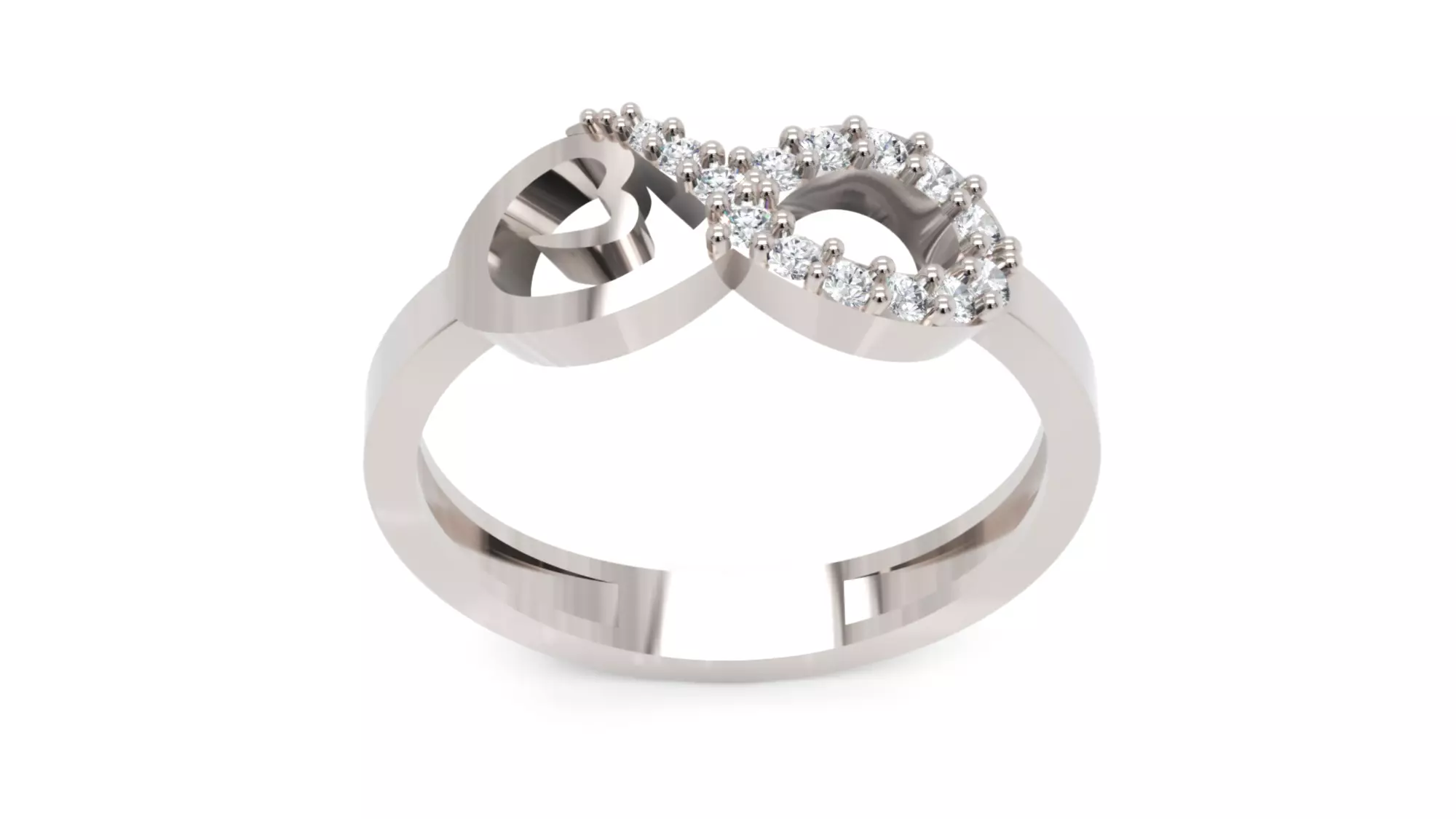 Infinity Diamond Ring - Elegant 14K Gold Fine Jewellery 3D print model_0