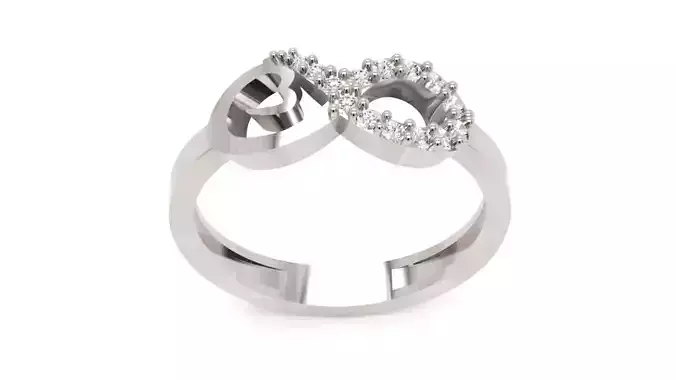 Infinity Diamond Ring - Elegant 14K Gold Fine Jewellery 3D print model Infinity Diamond Ring - Elegant 14K Gold Fine Jewellery 3D print model