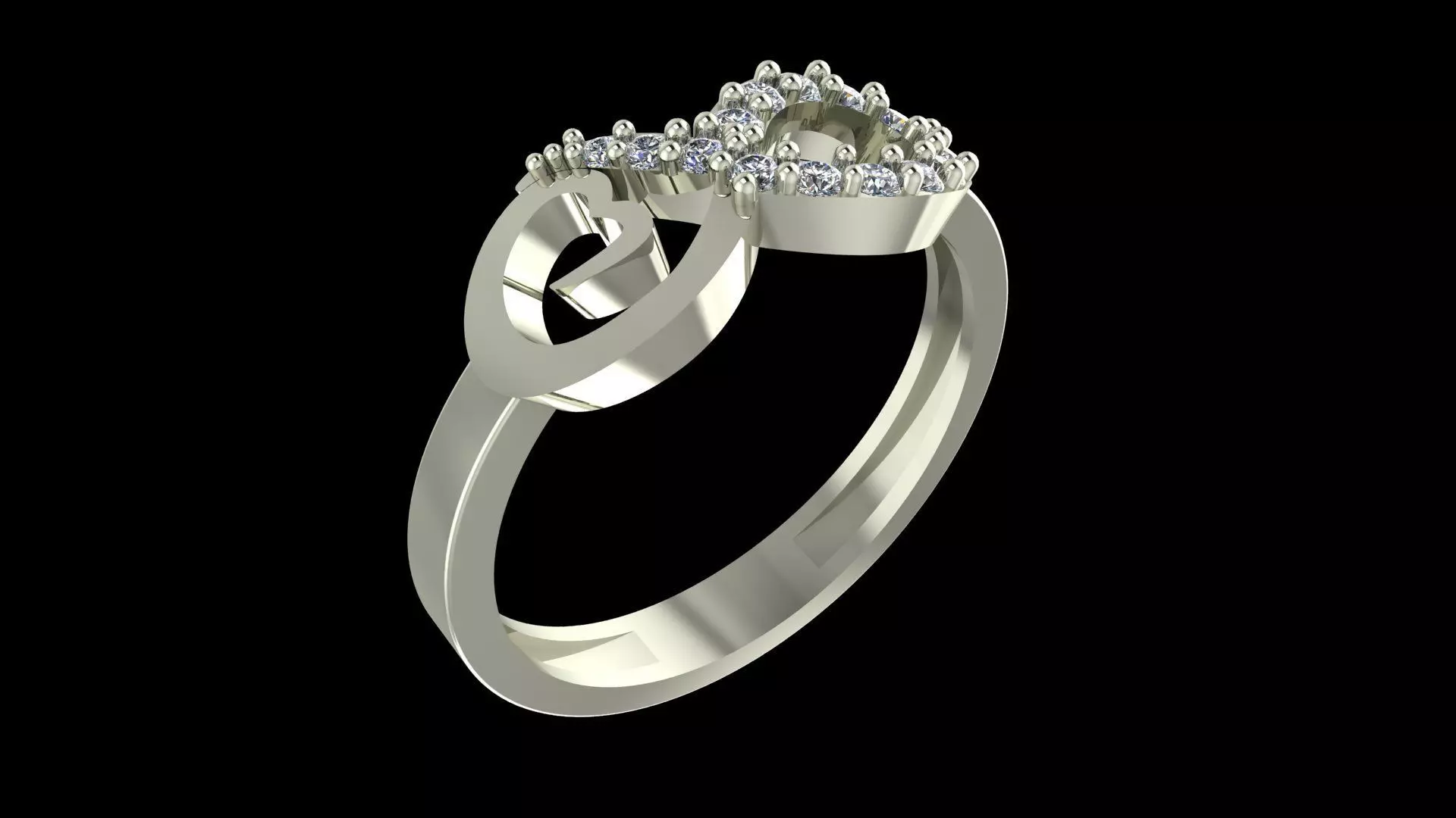 Infinity Diamond Ring - Elegant 14K Gold Fine Jewellery 3D print model_6