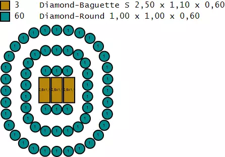 Triple Halo Baguette Diamond Ring - 14K Gold Fine Jewellery 3D print model_14