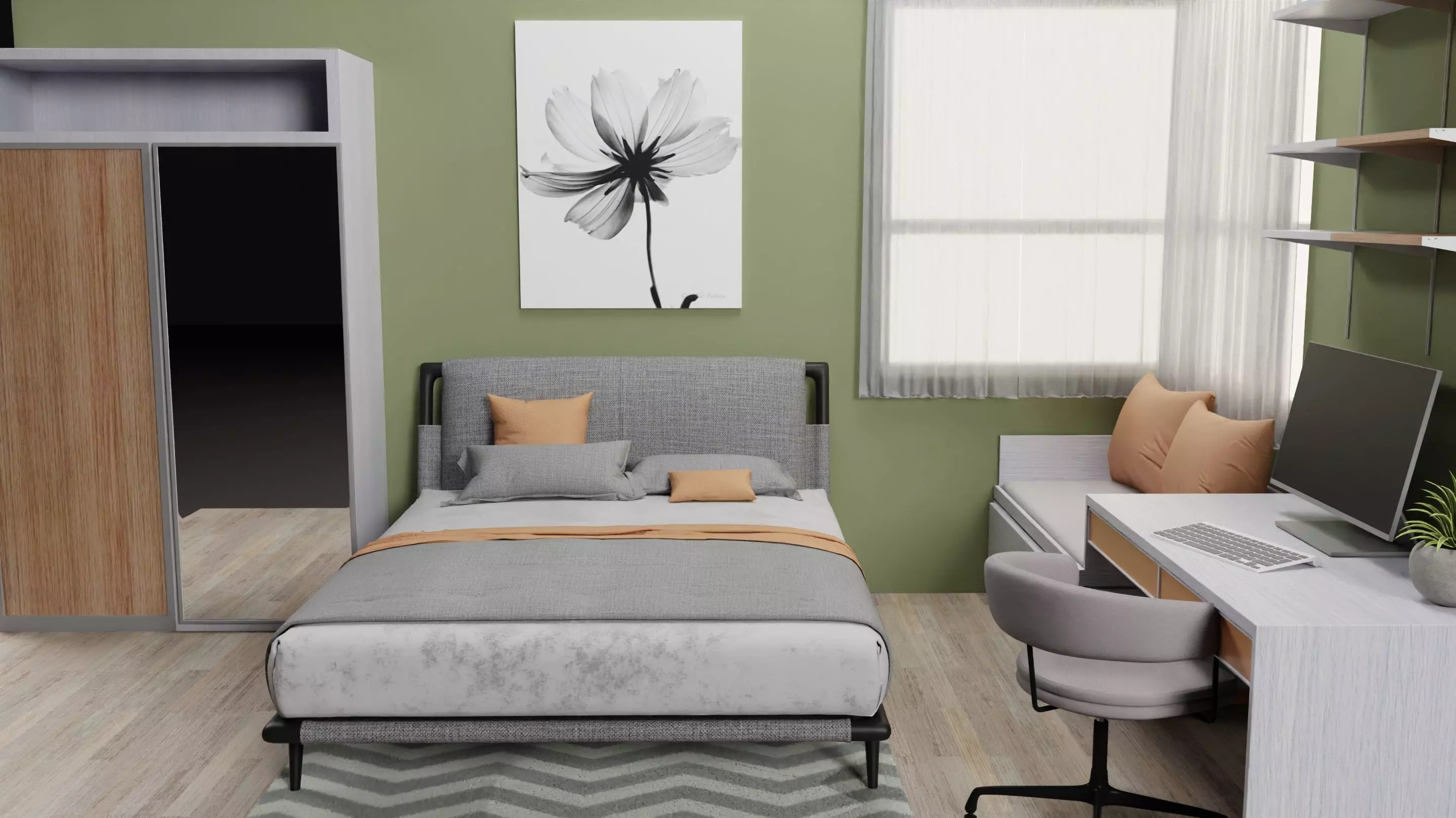 Bedroom interior 3D model_2