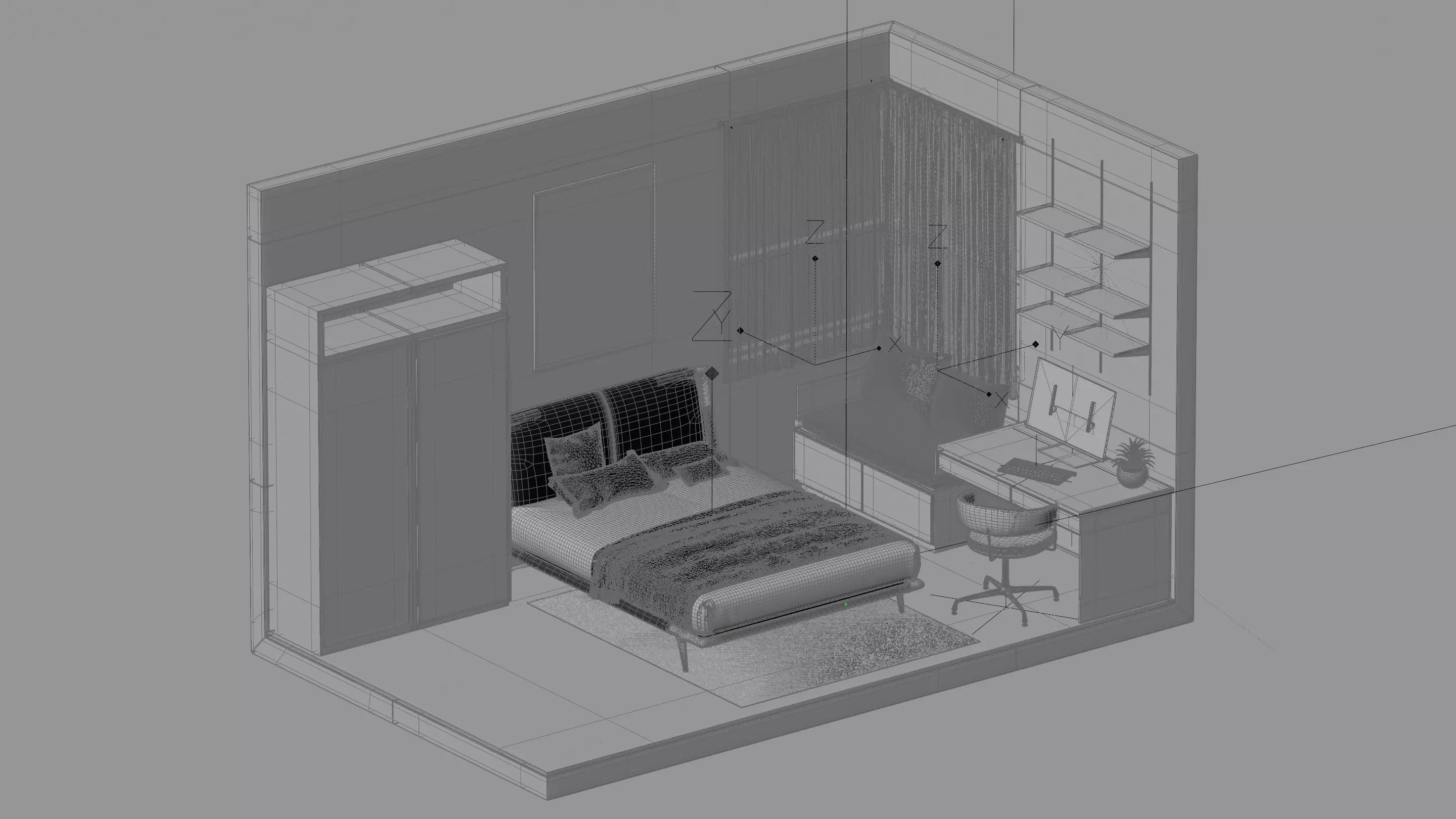 Bedroom interior 3D model_5