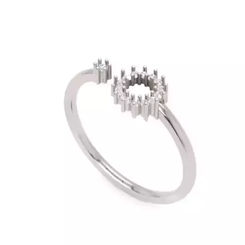 Circular Diamond Halo Ring - Modern 14K Gold Fine Jewellery 3D print model Circular Diamond Halo Ring - Modern 14K Gold Fine Jewellery 3D print model