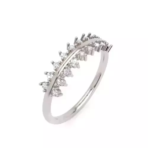 Dual Row Round Diamond Band - Luxury 14K Gold Ring Design
