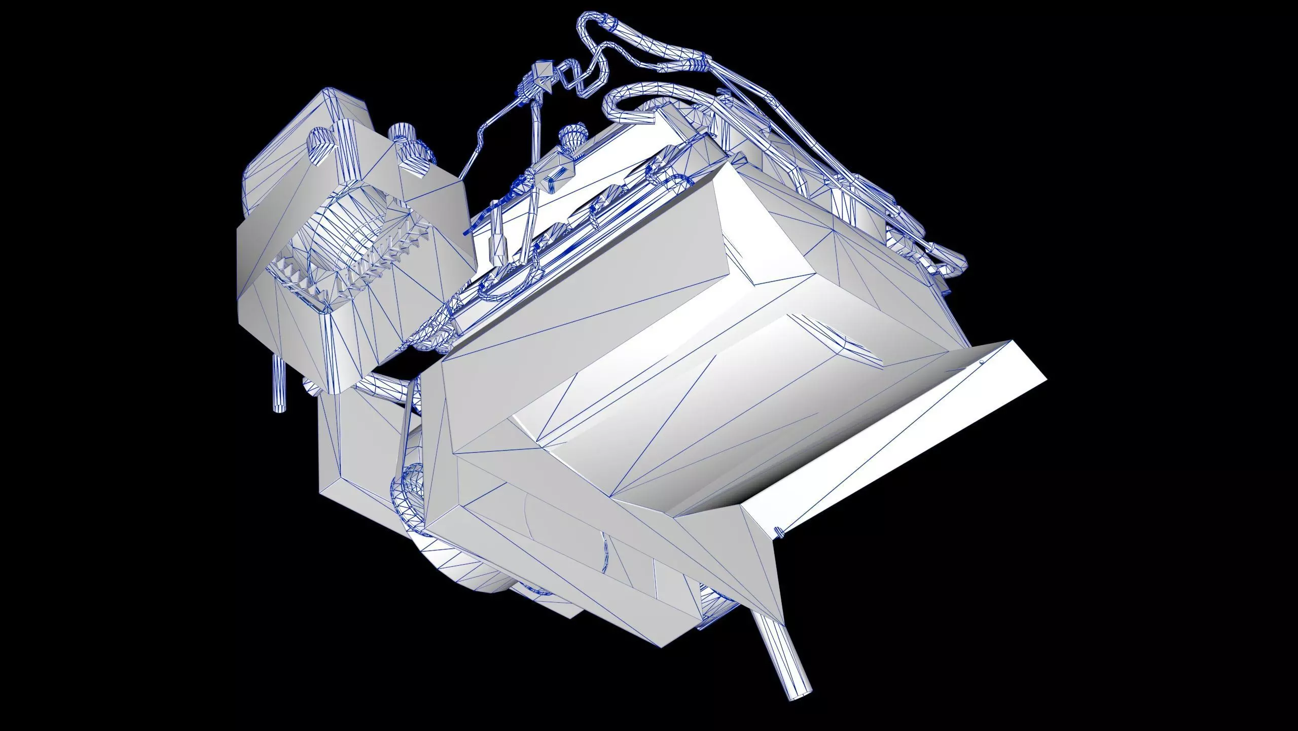 Dodge Hellcat Supercharged Hemi V8 Engine Low-poly 3D model_15