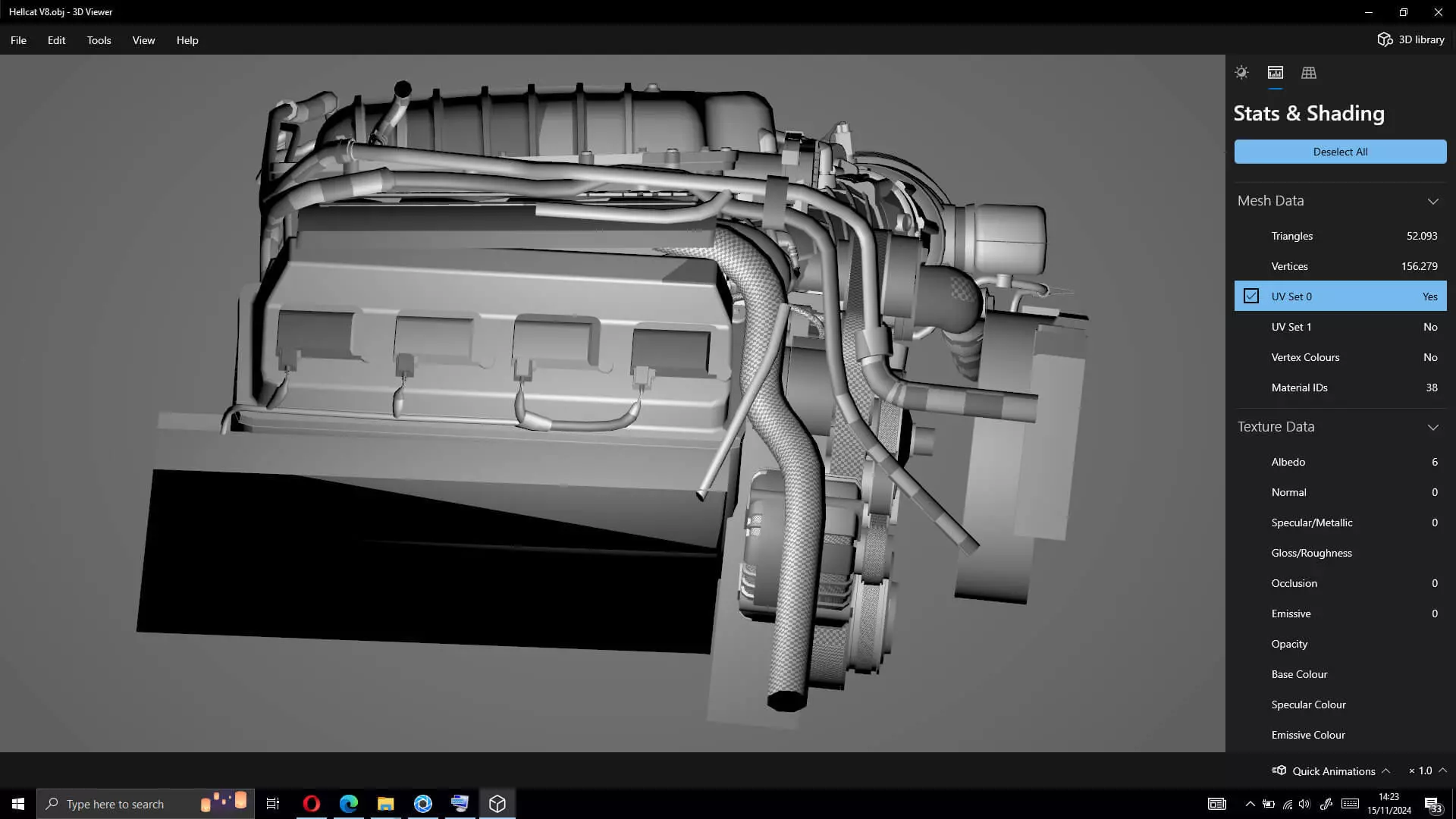 Dodge Hellcat Supercharged Hemi V8 Engine Low-poly 3D model_18