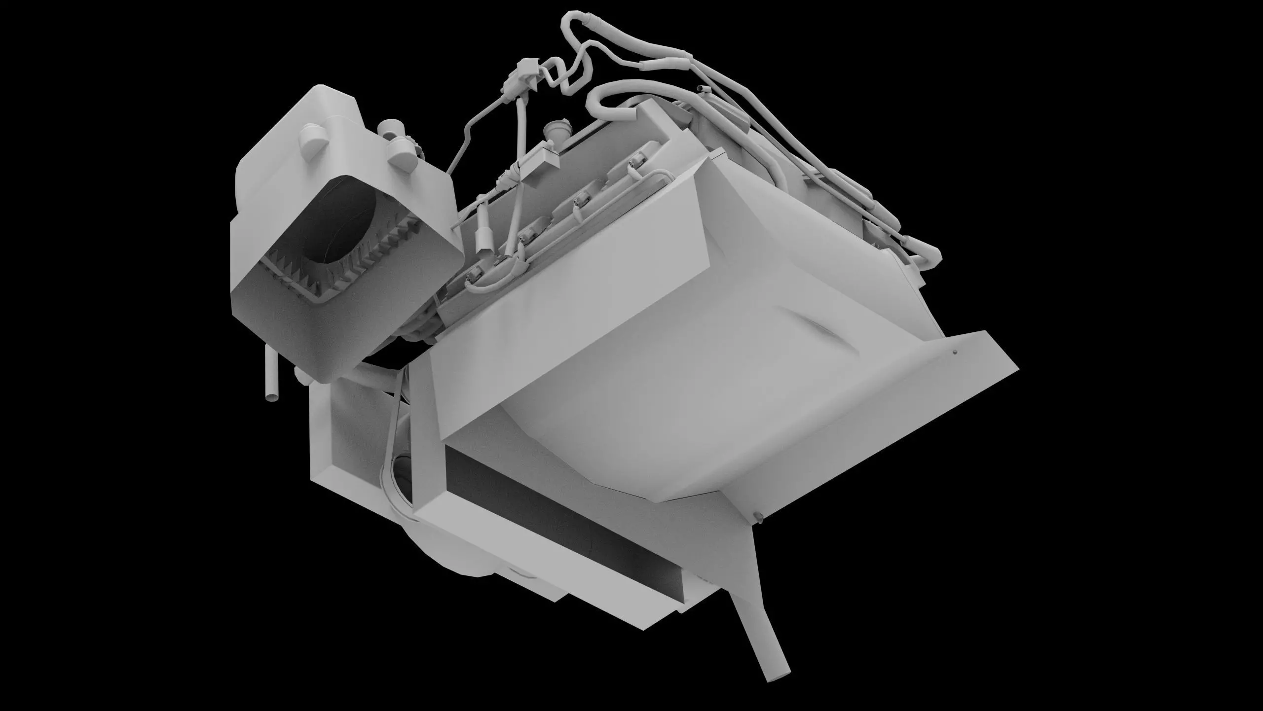 Dodge Hellcat Supercharged Hemi V8 Engine Low-poly 3D model_9