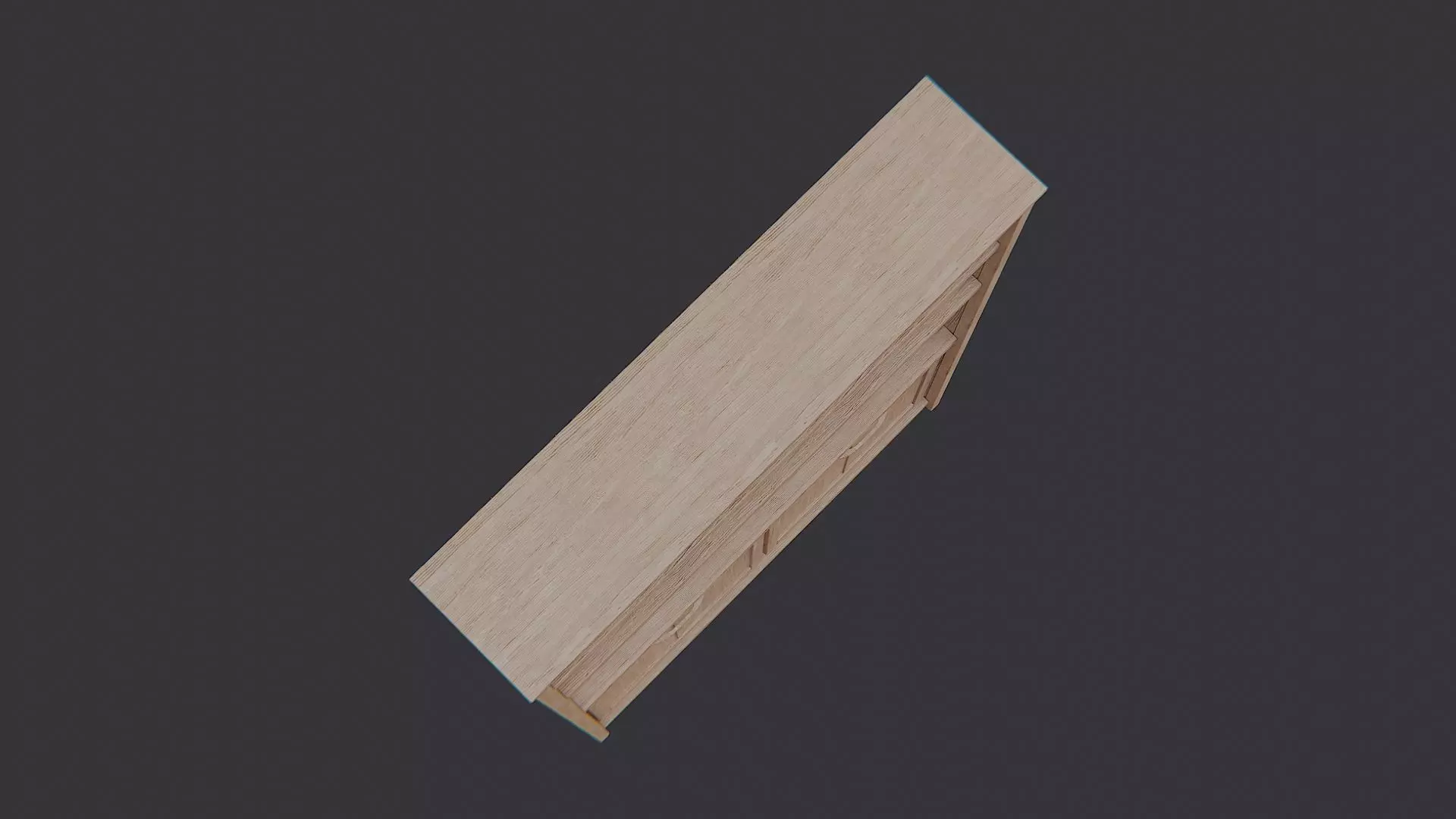 Wood Spa Shelf with Cabinet Low-poly 3D model_4