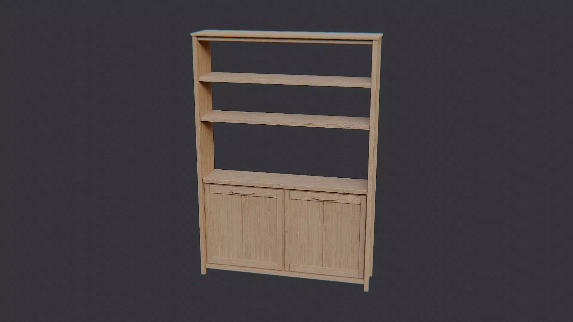 Wood Spa Shelf with Cabinet Low-poly 3D model_2