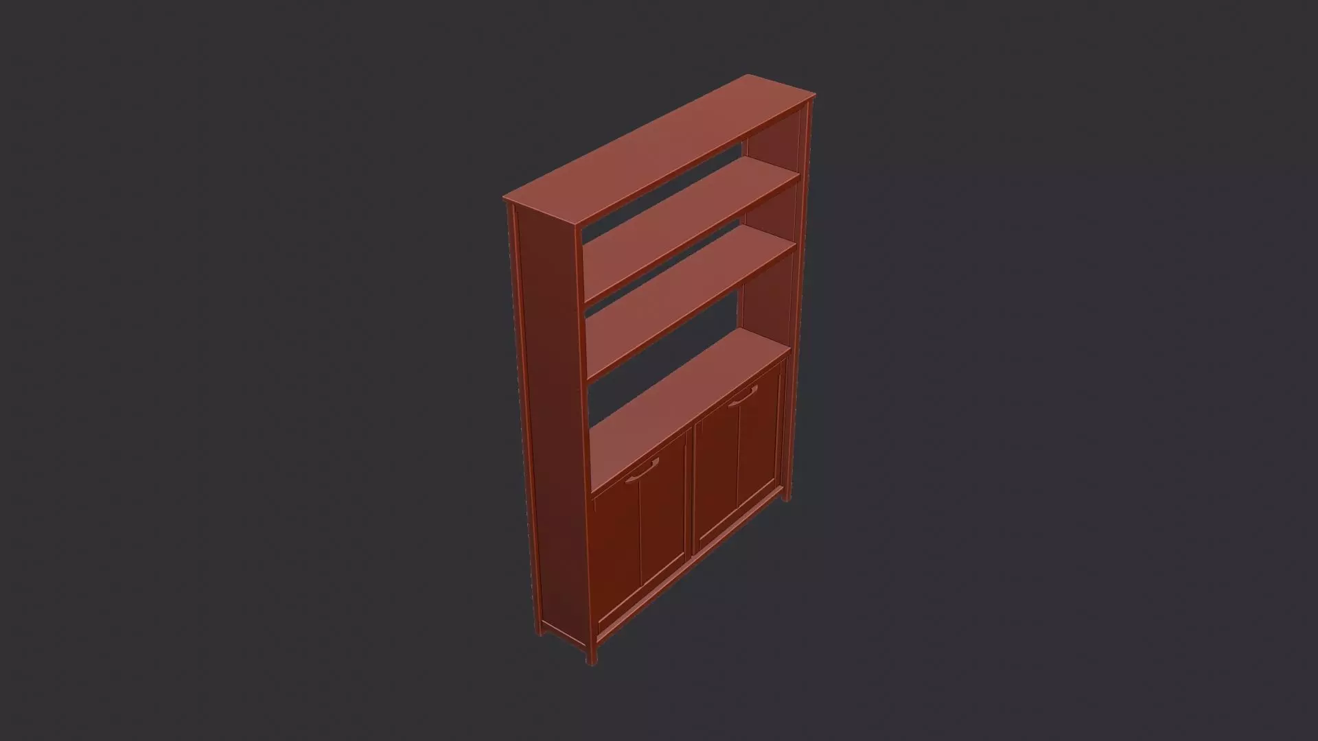 Wood Spa Shelf with Cabinet Low-poly 3D model_6