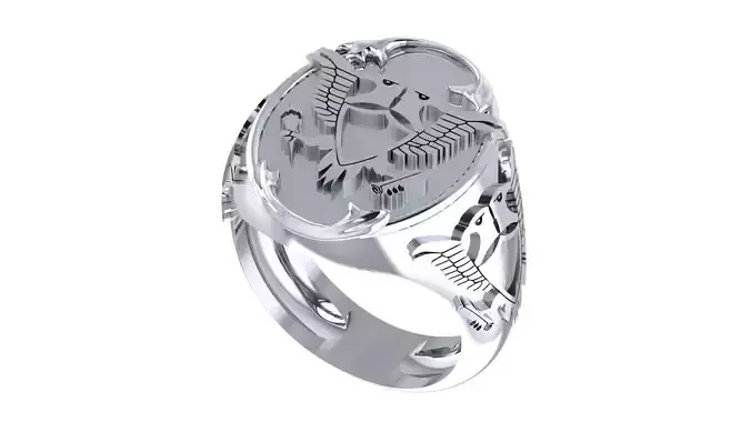 Double Headed Eagle Signet Ring - 14K Gold Imperial Jewellery