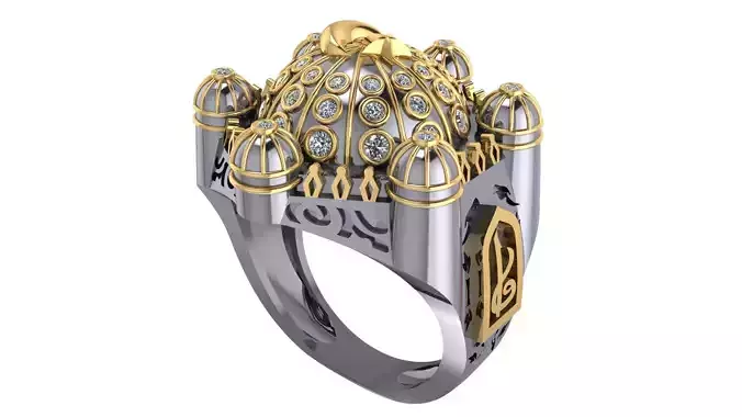 Ottoman Dome Diamond Ring - 14K Gold Architectural Jewellery