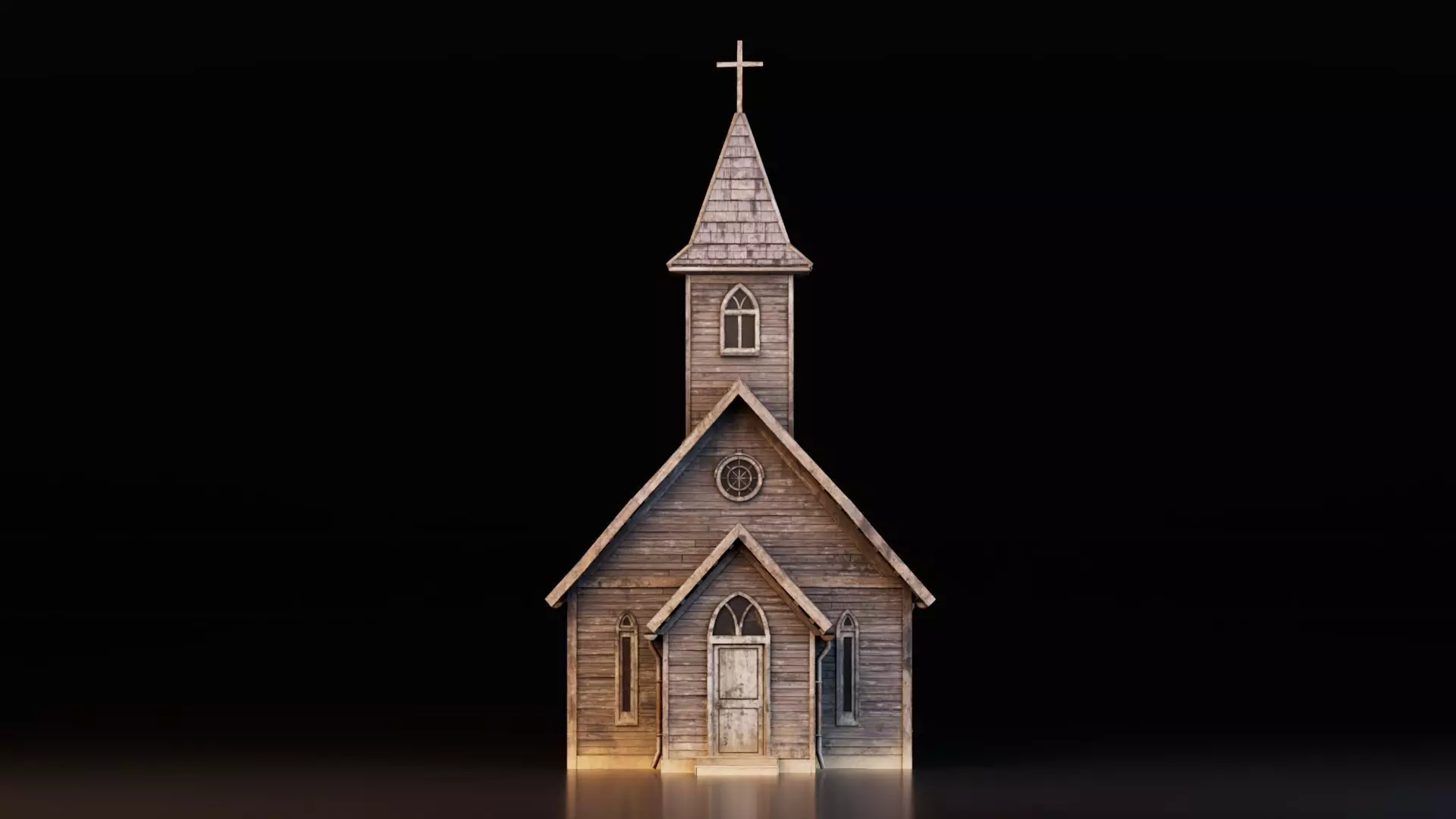 Medieval Church Low-poly 3D model_2