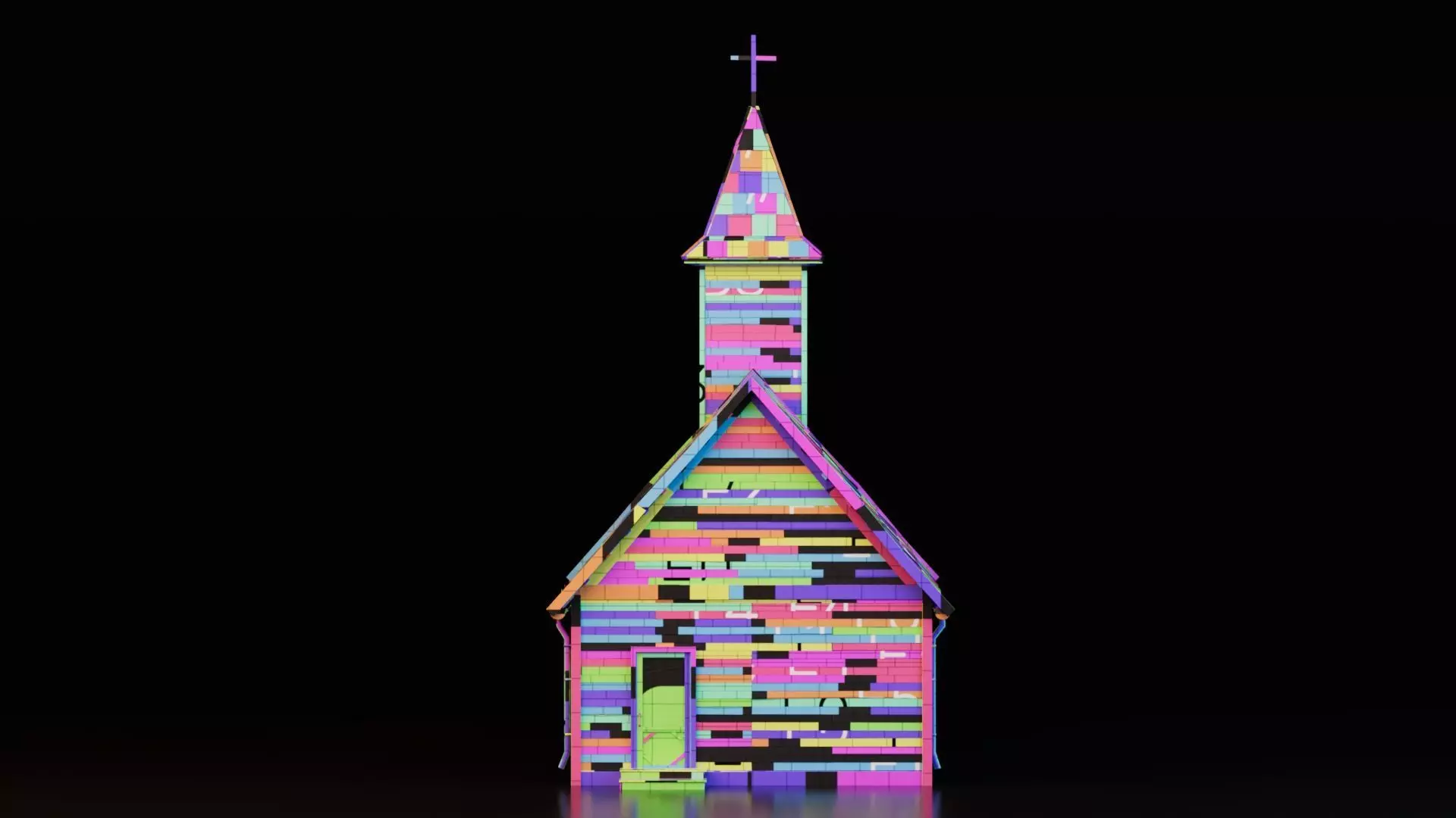 Medieval Church Low-poly 3D model_15