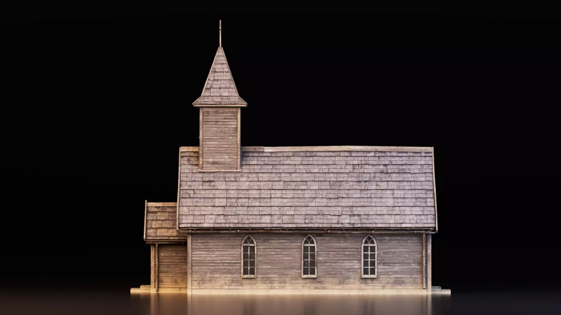 Medieval Church Low-poly 3D model_3