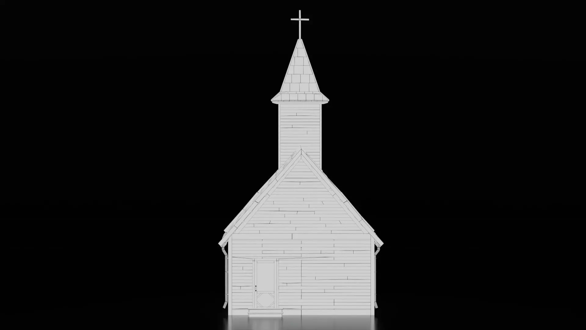 Medieval Church Low-poly 3D model_12