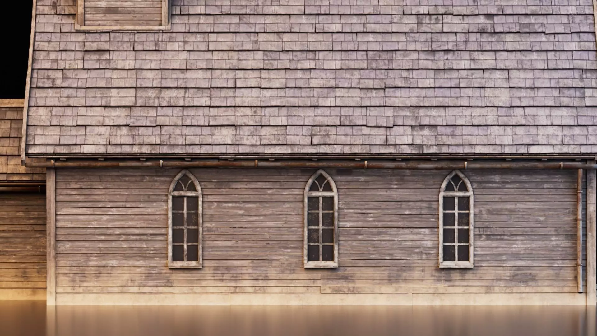 Medieval Church Low-poly 3D model_8